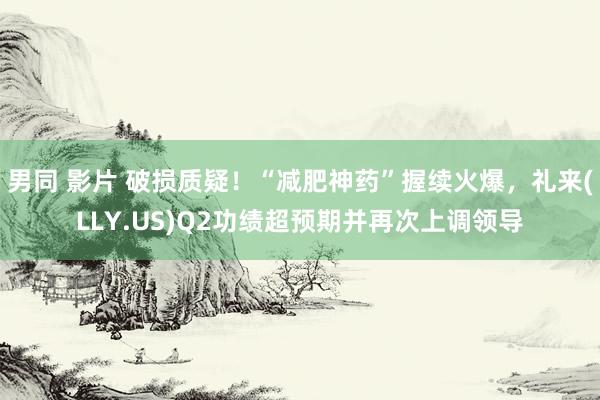 男同 影片 破损质疑！“减肥神药”握续火爆，礼来(LLY.US)Q2功绩超预期并再次上调领导