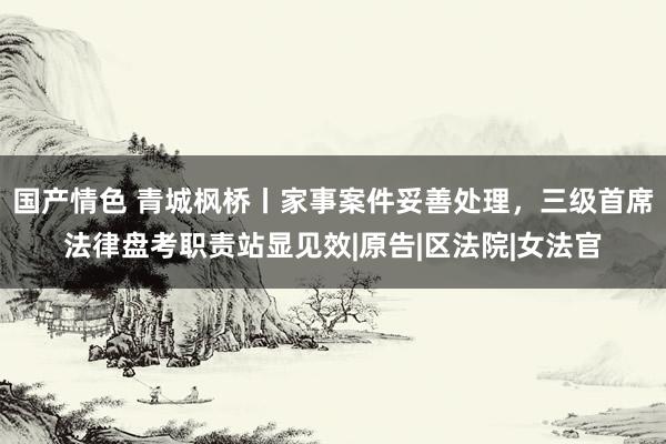 国产情色 青城枫桥丨家事案件妥善处理，三级首席法律盘考职责站显见效|原告|区法院|女法官